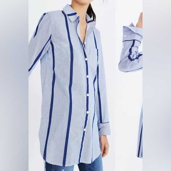 Madewell Long Striped Button Down Shirt - Picture 4 of 4